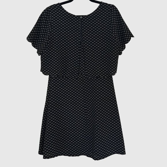 Molly Bracken Micro-Leaf Sprig Pattern Dress - Black* - US M (As Is) - Picture 4 of 9